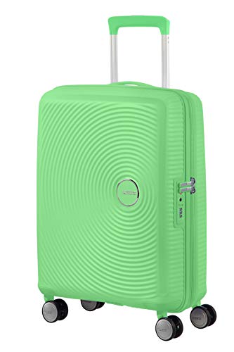 American Tourister Soundbox - Spinner S Expandible Equipaje de Mano, 55 cm, 35.5/41 L, Verde (Spring Green)