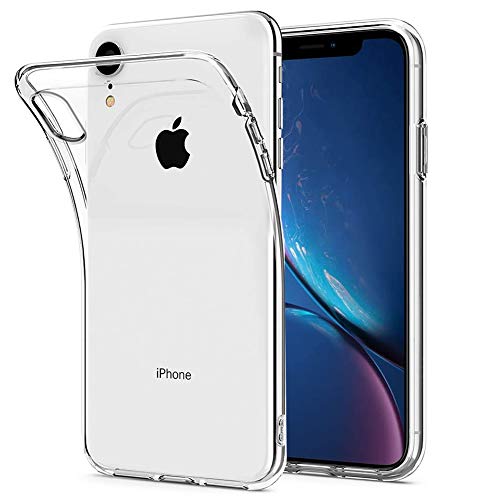 Amonke Funda iPhone XR - Silicona Transparente TPU Carcasa, Flexible Suave Cristal Clear Ultra Slim Antigolpes Antiaraazos Bumper Case Cover para Movil Apple iPhone XR