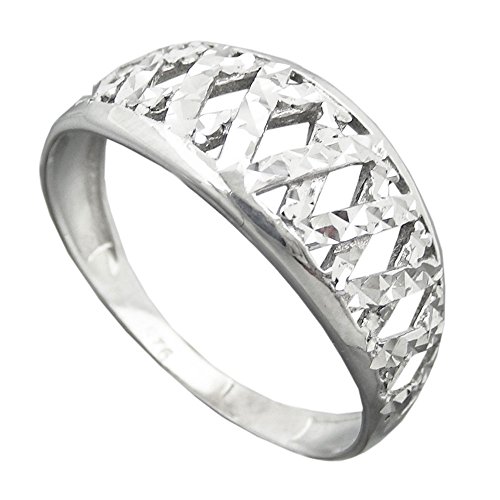 Anillo mujer zirconia blanca étnico 925 plata ancho 57 mm