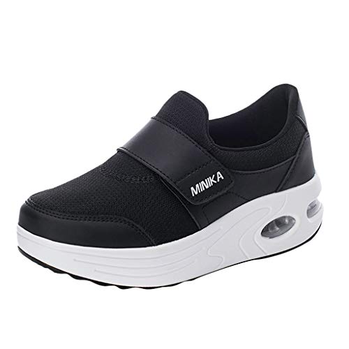 AOGOTO - Zapatillas de malla para balancín, con suelo grueso, con suelo blando, color Negro, talla 37 EU