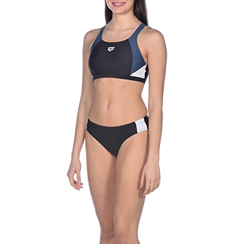 ARENA Bikini Deportivo para Mujer REN, Mujer, Parte Superior de Bikini, 000990, Negro y Blanco, 36