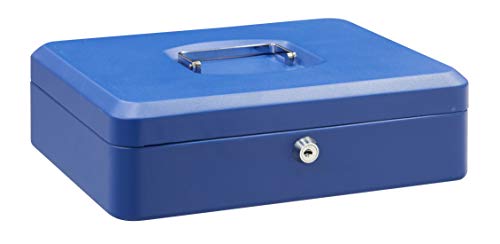 Arregui C9245 Caja de Caudales de Acero, 30 cm de ancho, con bandeja multifunción, azul, 300 x 90 x 240 mm