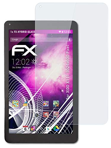 atFoliX Lámina Protectora de plástico Cristal Compatible con Xido X111 1024x600 Pixel Película Vidrio, 9H Hybrid-Glass FX Protector Pantalla Vidrio Templado de plástico