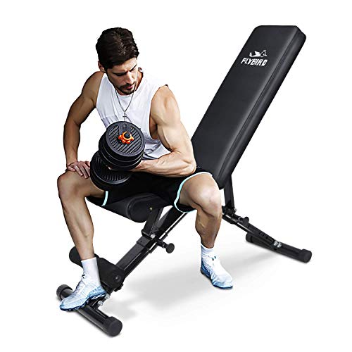 Banco de pesas FLYBIRD, banco de entrenamiento de fuerza ajustable para entrenamiento de cuerpo completo con plegado rápido, versión 2020