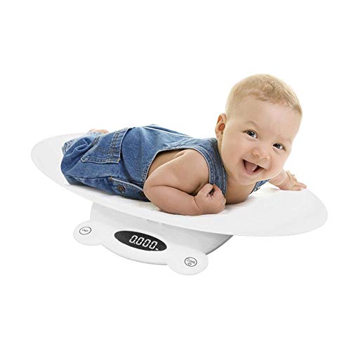 Báscula Bebe,Báscula para Niños Pequeños Multifunción, Peso Bebe Digital, Báscula para Mascotas, Báscula para Bebés con Función de Retención, Báscula Infantil con Función de Bloqueo Automático