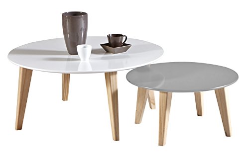 Basic Home Set Mesa De Centro 2 Uds. Blaine A2 Blanco/Gris