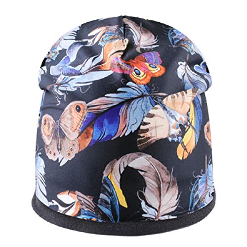 Beanie Gorro Invierno Mujer Beanie Hat Moda para Mujer 3D Impresión De Animales Sombreros Unisex Warm Gorras Add Velvet Caps Hombres Skullies Beanies Bonnet-O