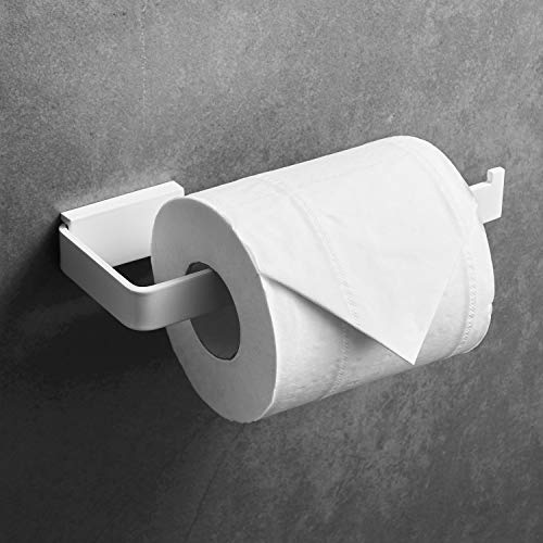 Beelee BA19304W - Portarrollos de Papel higiénico para baño, Acero Inoxidable, Montaje en Pared, Color Blanco