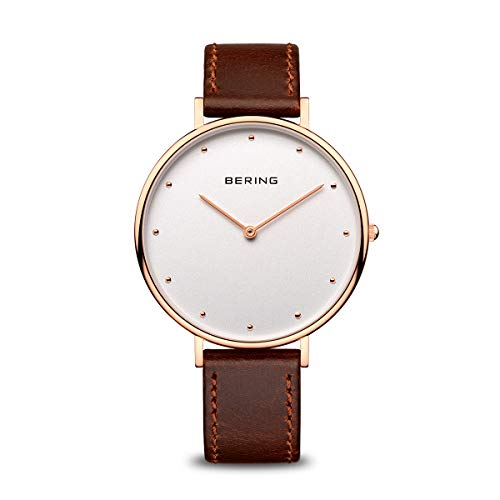 BERING Reloj Analógico para Mujer de Cuarzo con Correa en Cuero 14839-564