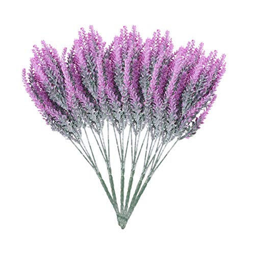 BESPORTBLE 6 Unids Lavanda Artificial Plástico Flocado Flores Paquete Plantas Falsas Ramo Loto Rojo Arreglo Boda Nupcial Prop para Navidad Centros de Mesa de Interior Al Aire Libre