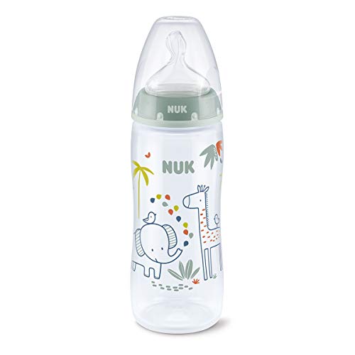 Biberón First Choice+ PP 360 ml (XL) Jungle Animals Verde Silicona NUK 6-18 meses