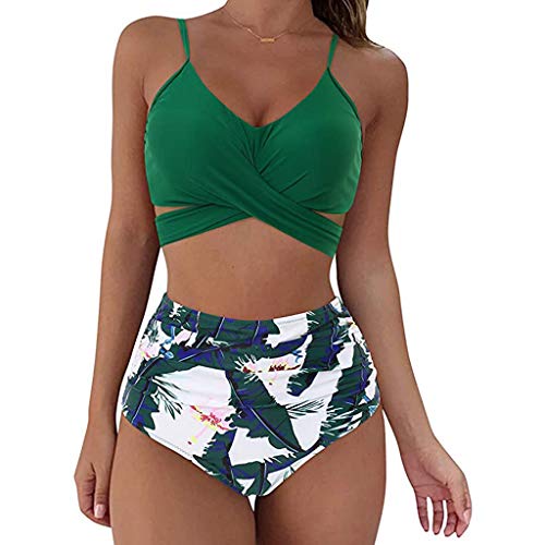 Bikinis Mujer 2020 Push up Sexy Conjunto de Traje de BañO con Estampado de Leopardo Cintura Alta Brasileño BañAdores con Relleno Sujetador Tops y Braguitas riou