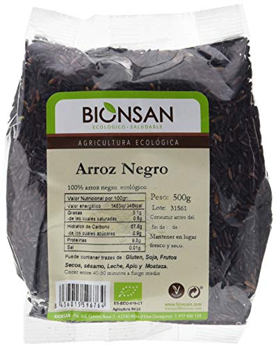 Bionsan Arroz Negro Ecológico - 6 Bolsas de 500 g - Total: 3000gr (491904)