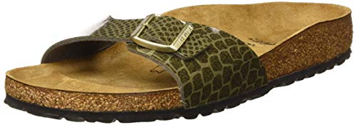 Birkenstock Madrid, Mules para Mujer, Verde (Magic Snake Khaki Magic Snake Khaki), 38 EU