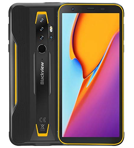 Blackview BV6300 Pro Móvil Resistente Android 10, 11.6 mm Cuerpo Delgado, Helio P70 6GB+128GB, Cámara Cuádruple HDR 16MP, Carga Inalámbrica, Robusto Teléfono Impermeable IP68, 5.7 '' HD+ NFC Amarillo