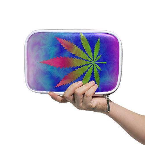 Bolsa de maquillaje con cremallera Tie Dyed Pot Leaf Abstract Psychedelic Cute Stationary Box Men Beauty Bag Multifuncional Hermosas bolsas de cosméticos para hombres Mujeres