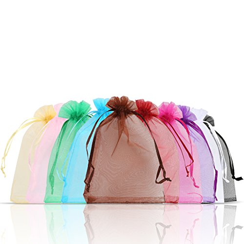 Bolsa para joyas Naler de organza, saquito para regalo, multicolor, 10*15 cm