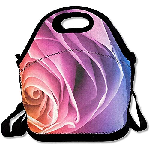 Bolso Gourmet Beautiful Rainbow Roses Colorful Lunch Bag - Lunch Bag - Reusable Lunch Tote Bags Women Teens Girls Kids Baby Adults Portable CarryT