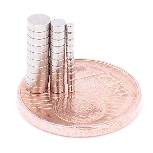 Brudazon | Conjunto de 15 Mini Imanes Discos 1x1mm + 2x1mm + 3x1mm | N52 Nivel más Fuerte - Los imanes de neodimio Ultra Fuertes | Imán del Poder para la Toma de Modelo | Pequeño y Extra Fuerte