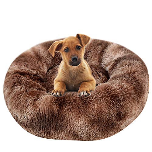 BVAGSS Cama de Gato Extra Suave Cómodo Lindo Lavable de la Cama Sleeping Sofa para Mascotas Deluxe para Gatos y Perros XH062 (Diameter:70cm, Tie Dyed Dark Coffee)