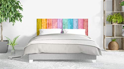 Cabecero Cama PVC Impresión Digital sin Relieve Madera de Colores 150 x 60 cm | Disponible en Varias Medidas | Cabecero Ligero, Elegante, Resistente y Económico