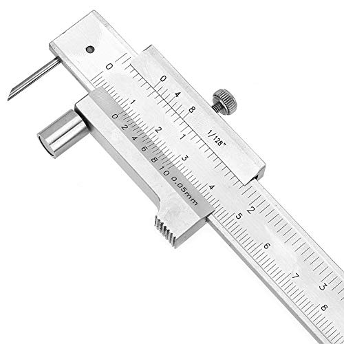 Calibrador a vernier digital, calibre a vernier portátil de acero inoxidable 0-200 mm, con marcadora afilada, para madera, plástico, hierro y otros materiales