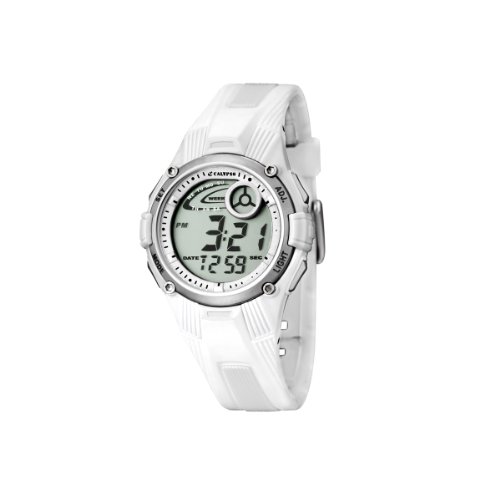 Calypso 5558/1 - Reloj para niñas de Cuarzo, Correa de Goma Color Blanco (con luz, cronómetro, Cuenta atrás, Alarma)