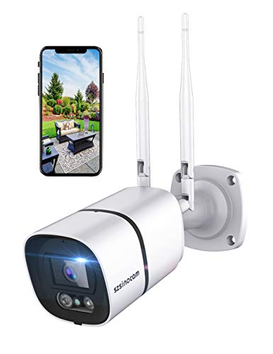 Cámara de vigilancia wifi para exteriores, 1296P HD 3MP, aleación de aluminio e IP66 a prueba de agua, disponible con Alexa, con función de visión nocturna, monitoreo de ejercicio, audio bidireccional