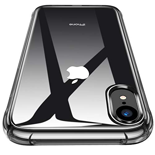 CANSHN Funda iPhone XR, Carcasa Protectora Antigolpes Negro con Parachoques de TPU Suave Flexible [Slim Delgada] Anti-Choques Compatible para Apple iPhone XR 6,1” - Negro