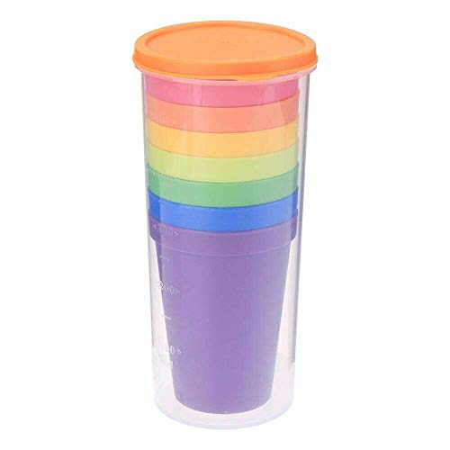 Chanety,taza de agua aislada,taza de agua 7 unids Cúpulas de plástico Conjunto de batalla de agua de 8 Viajes de picnic reutilizables Trendy Funny Funny Portable Rainbow Traje Copa Fiesta Niños Taza t