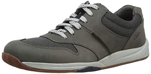 Clarks Langton Race, Zapatillas Hombre, Nubuck Gris, 42.5 EU