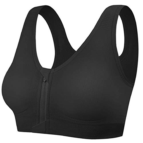 CMTOP Sujetador Deportivo Cremallera De Apertura Frontal Sujetador De Entrenamiento Ajustable De Alto Impacto para Gimnasio Yoga Running