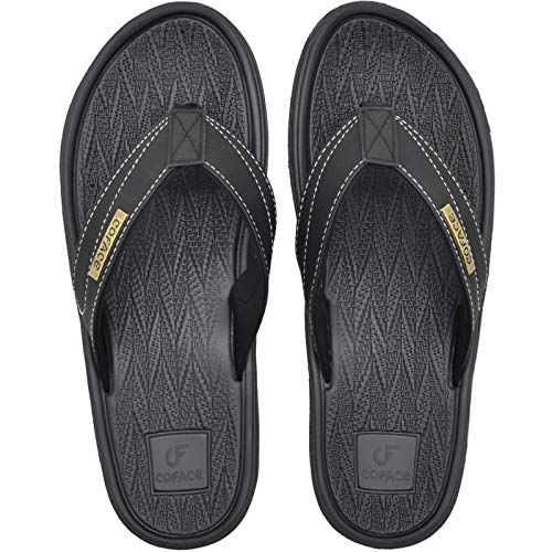 COFACE Chanclas Hombre Sandalias de Dedo Planas Goma Flip Flops Playa Piscina Talla 45 Verano Zapatos de Playa Antideslizante para Adulto Men