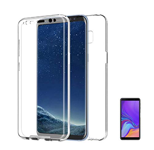 Compatible con [[ SAMSUNG GALAXY A7 (2018) 6 pulgadas]] Carcasa Funda 360º de doble cara 100% transparente completa con trasera rígida