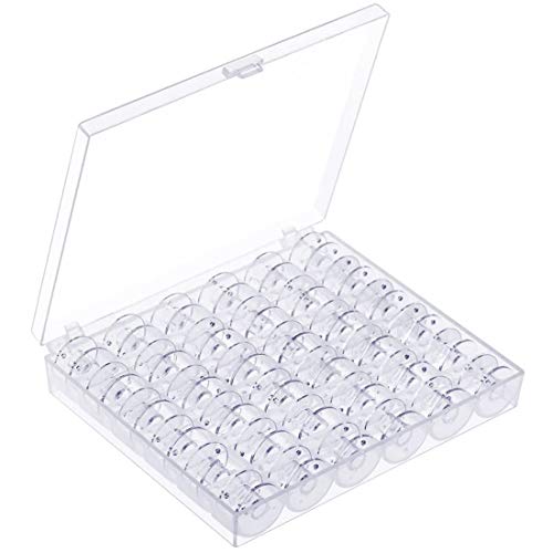 Costura Bobinas - Miotlsy 36 Piezas Carrete de Coser de Plástico Transparente Vacías con Caja de Almacenamiento, para Máquinas de Coser Domésticas