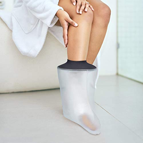 Cubierta de pie impermeable para adultos, resistentes al agua, para duchas, vendaje de escayola, para roto, lesiones de tobillo, recuperación de cirugía cuando se bañan para mujeres y hombres