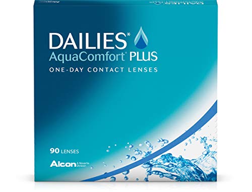 Dailies Aqua Comfort Plus - Lentes de contacto esféricas diarias (R 8.7 / D 14 / -3 Diop), Pack de 90 uds.