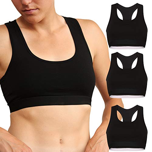 DANISH ENDURANCE Sujetador Mujer en Coton organico (Negro, Medium)