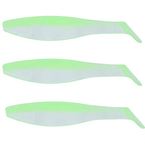 DAUERHAFT La Pesca Artificial Duradera del PVC atrae señuelos 3pcs, para Pescar(3#Transparent Green)