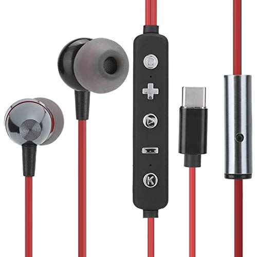 DAUERHAFT Tarjeta de Sonido con Cable Tipo C Auriculares internos con Cable Tarjeta de Sonido Auriculares, para Auriculares DSP de Doble núcleo con cancelación de Ruido