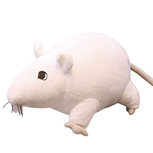 Deeabo Muñeca De Felpa De Ratón De SimulacióN De 20 cm, Peluche De Rata De Peluche Suave Juguete De Algodón Pp Relleno De Algodón Realista Realista Con Forma De Ratón Juguetes Para Niños, Blanco