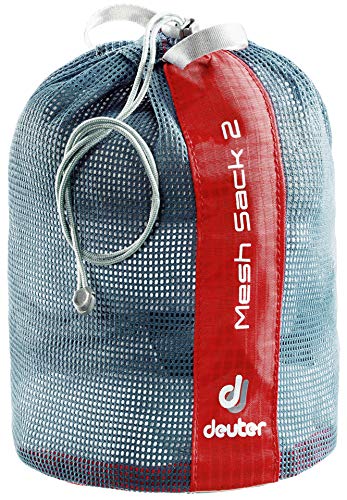 Deuter Mesh Sack 2 - Mochilas Unisex adulto, Rojo (Fire), talla 2 (17 x 15 cm), 2L, 25 gr, 1 unidad