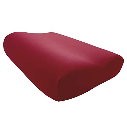 Edda Lux Tempur Shape - Funda para almohada cervical (S/M/L, 50 x 31 cm, 20 colores, algodón), color carmín