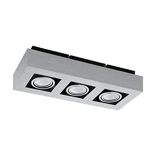 Eglo LOKE 1 GU10 Metálico iluminación de techo - Lámpara (Dormitorio, Cocina, Salón, Metálico, IP20, Plaza, I, 3 bombilla(s))