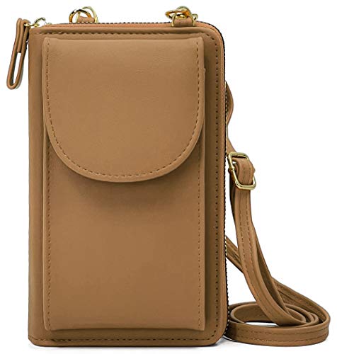 Eleccio Bella Mini Bolso Bandolera Cartera Móvil Mujer PU Moda 0.8 Litros (A-Marrón)