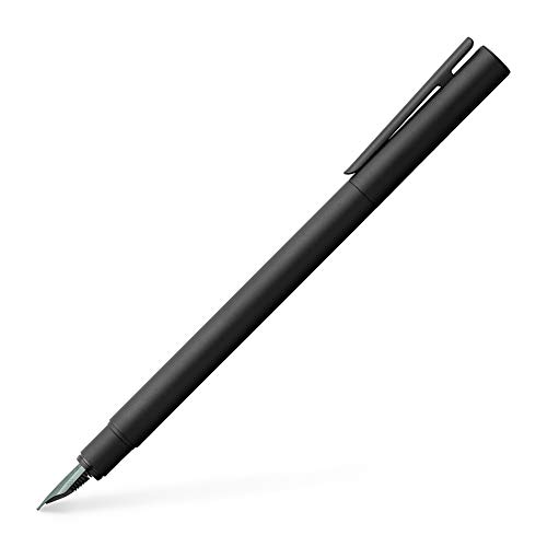 Faber-Castell NEO Slim - Pluma estilográfica de metal, color negro mate, color Negro mate.