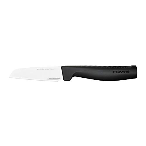 Fiskars Cuchillo pelador, Elegantes Design, Hoja recta, Longitud total: 20,8 cm, Acero inoxidable/Plástico, Hard Edge, 1051777