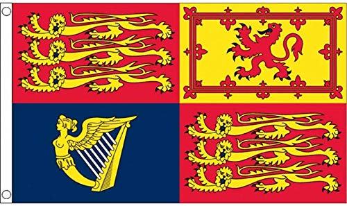 Flagmania® UK Royal Standard 150 cm x 90 cm bandera + 59 mm botón insignia