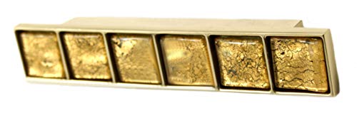 FONDERIA LANCINI Tirador móvil entre ejes 96 mm 138 x 22 x 22 mm H Mosaico Oro con piedras Oro 22 ct L12