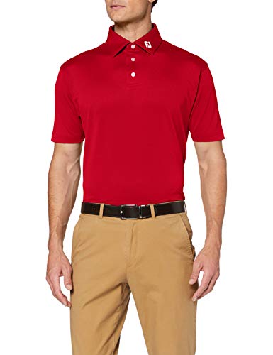 Footjoy Stretch Pique Solid Polo, Rojo (Rojo 91825), Medium (Tamaño del Fabricante:M) para Hombre